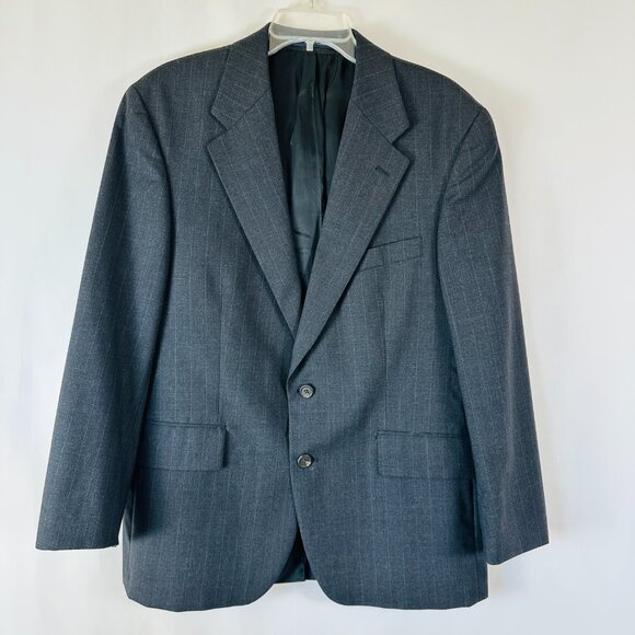 VTG Chaps Ralph Lauren Wool Blazer Mens 42S Gray 2 Button Sport Coat Canada Made - Picture 1 of 14